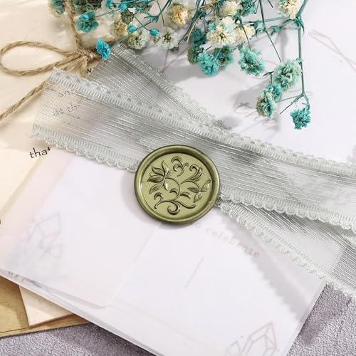 15Pcs Metallic Green Gold Sealing Wax Sticks for Wax Seal Stamp (15 Count)