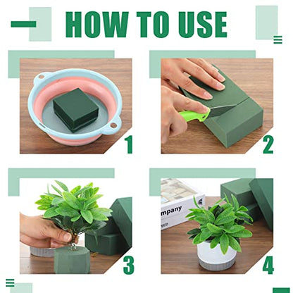 30 Pcs Floral Flower Foam Blocks Green Wet & Dry Plant Foam Brick for Fresh & Artificial Flower Arrangement Florist Supplies for DIY Arts Crafts Weddings Decorations