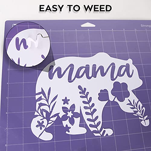 Matte White Permanent Vinyl 12 Pack 12"x12" Compatible with Cricut (12 Count)