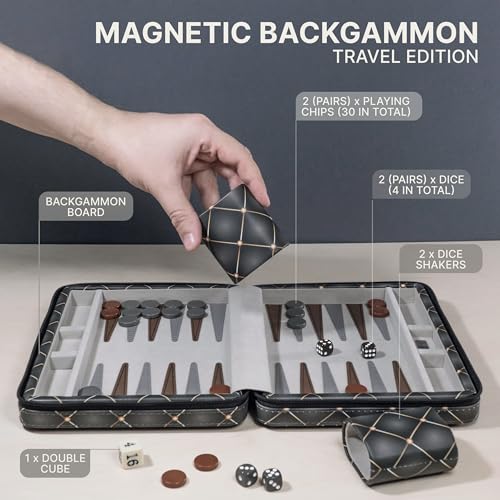 Magnetic Travel Backgammon Sets for Adults