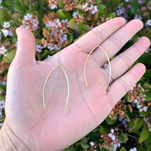 10pcs Adabele Real Gold Plated Sterling Silver 44mm Marquise Earring Hooks (10 Count)