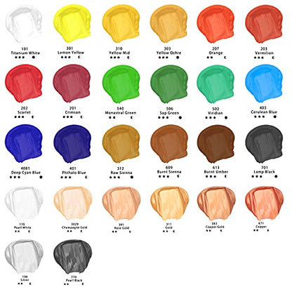 Titanium White and Lamp Black Acrylic Paint 120ml (8.1 Fl Oz)