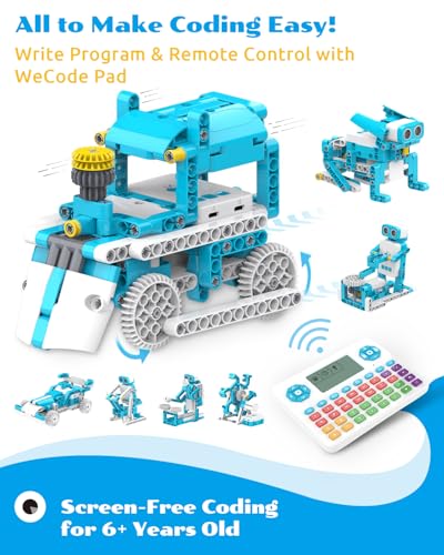D3 Pro 12-in-1 STEM Wecode Pad Coding Robot Kit for Kids, 388-Piece Educational Building Set with Interactive Storytelling, Ideal Toy for Boys & Girls Ages 6-8 (376 parts)