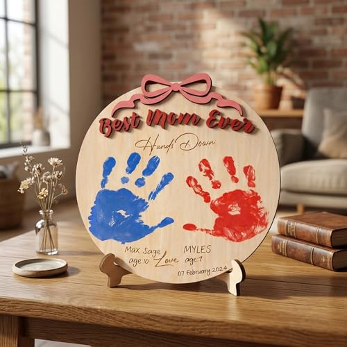 Personalized Best Mom Ever Hands Down Decorative Sign