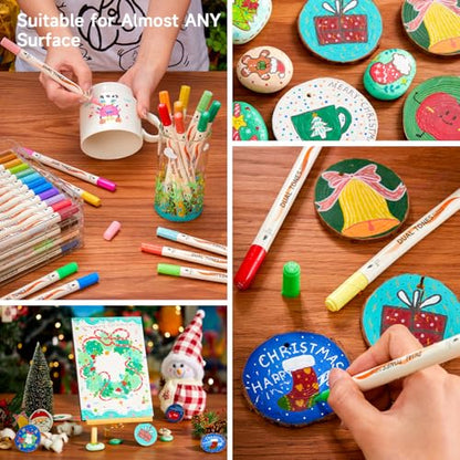 120 Colors Dual Tone Acrylic Paint Markers (60 Count)