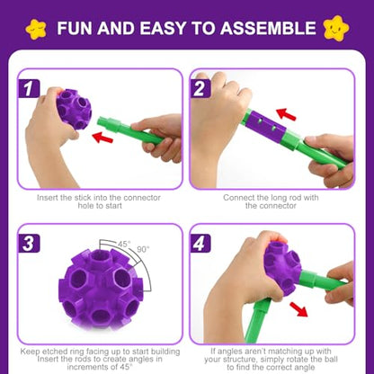 Glow In The Dark Fort Building Kit for Kids (200 Count)