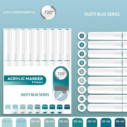 Water Based Acrylic Paint Markers Blue (9 Count)