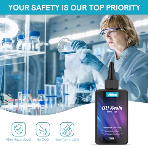UV Resin 200g Bulk No Odor Upgrade Clear UV Epoxy Resin Kit Hard Fast Cure Jewelry Making Handmade DIY Craft Decoration Coating (7 Ounce)