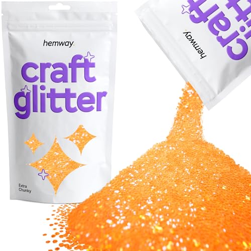Craft Glitter Fluorescent Orange 100g Extra Chunky Glitter (3.5 Ounce)