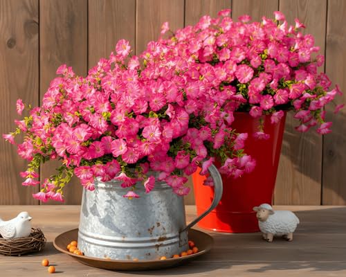 Artificial Flowers Fake Plants for Outdoor Indoor Decoration (16 Count)