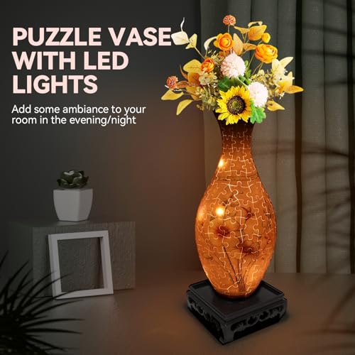 3D Puzzle Vase for Adults with 160 Plastic Pieces (160 Count)