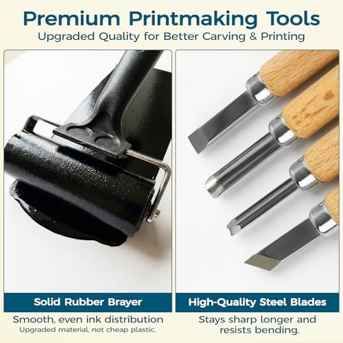 47 Pcs Linocut Kit for Printmaking