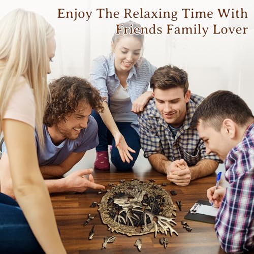 Wooden Puzzles for Adults Deer Jigsaw Puzzle 13.4 * 13.2in 295pcs (295 Count)