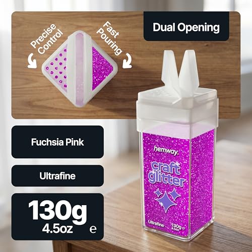 Craft Glitter Shaker Fuchsia Pink 110g Ultrafine (4.5 Ounce)