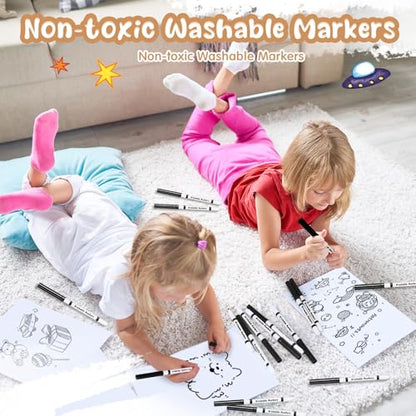 18 Pcs Line Washable Markers Black Fine Tip Markers for Kid