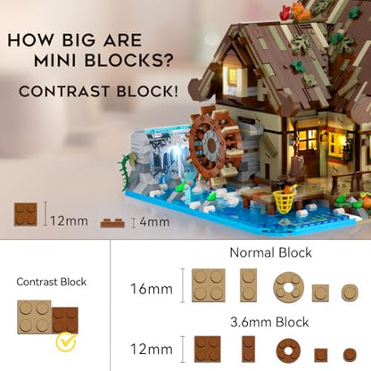 Wood Cabin Building Set with Lights for Adults