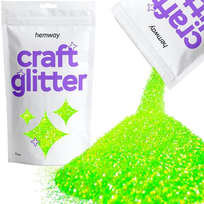 Craft Glitter Fluorescent Green 100g Fine Glitter (3.5 Ounce)
