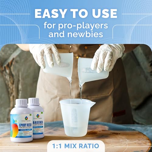 1 Gallon Crystal Clear Epoxy Resin Kit with Pumps (136 Fl Oz)