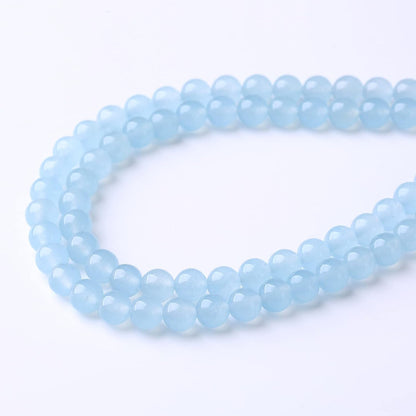 35PCS 10MM Natural Cyanihalite Round Loose Stone Beads for Jewelry Making DIY Energy Stone Healing Power Bracelet 15"