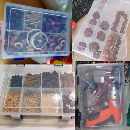 18 Grid Clear Plastic Organizer with Adjustable Dividers