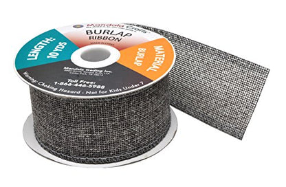 2 Inch Wide Gray Burlap Ribbon for Crafts (120 Foot)