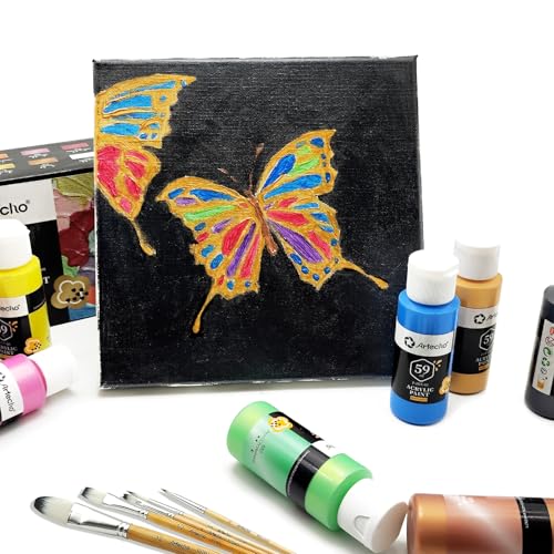12 Metallic Colors Acrylic Paint 59ml (24 Fl Oz)