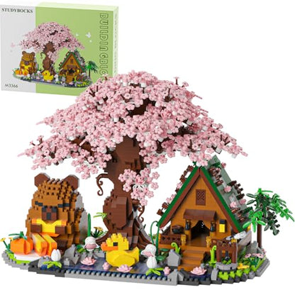 Capybara Cherry Blossom Bonsai Tree House Building Sets for Adults & Kids