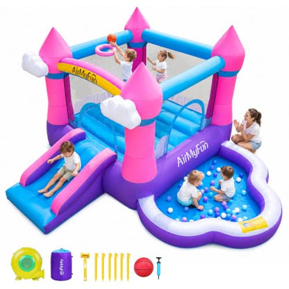 Pink Indoor Outdoor Inflatable Bounce House for Kids 3