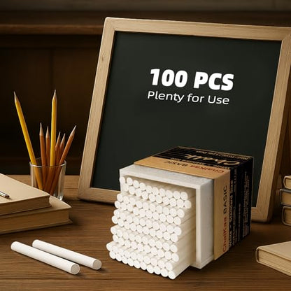 Dustless White Chalk 100PCS (100 Count)