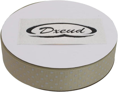 Polka Dot Grosgrain Ribbon 25 Yard Each Roll 100% Polyester (3/4", Beige) - Crafty Corner