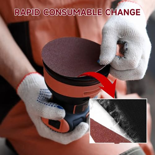 100PCS 5 Inch Sanding Discs 60 Grit Sandpaper for Orbital Sander (100 Count)