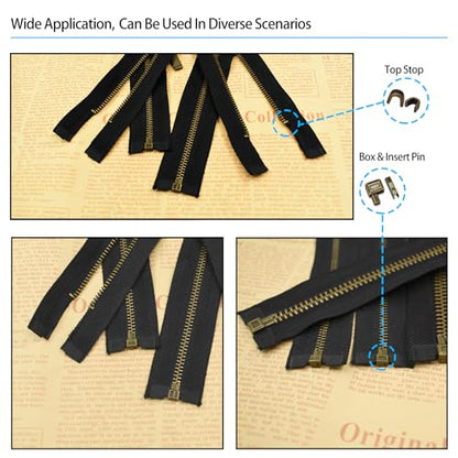 80pcs Metal Zipper Insertion Pin Kit Zipper Head Slider Accessories Stopper Repair Latch Slider Retainer Open (80 Count)