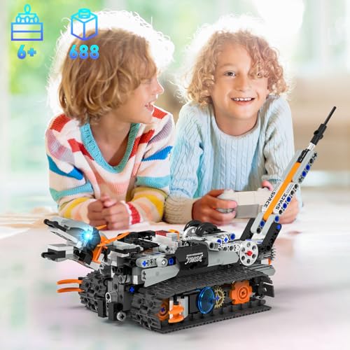 5in1 STEM Robot Building Kit for Kids 6 (688 Count)