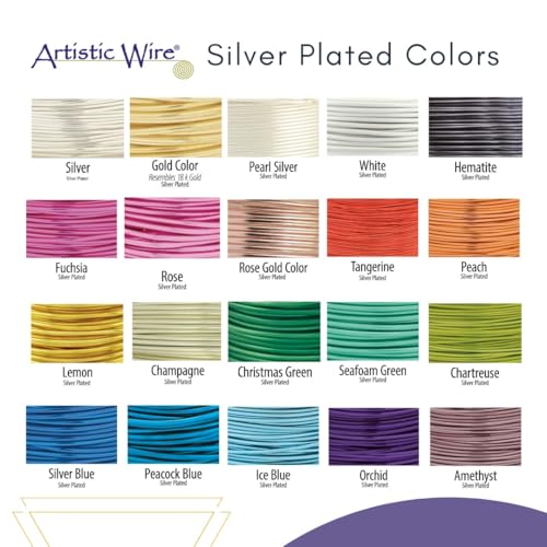 28 Gauge Silver Plated Tarnish Resistant Colored Copper Craft Wire
