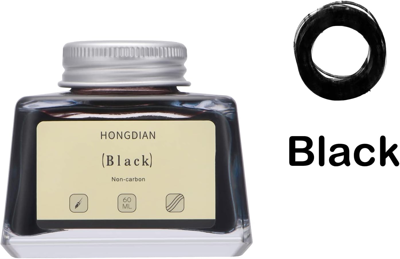 Asvine Hongdian Fountain Pen Bottled Ink Black, 60ml Fountain Pen Bottled Ink, Non Carbon