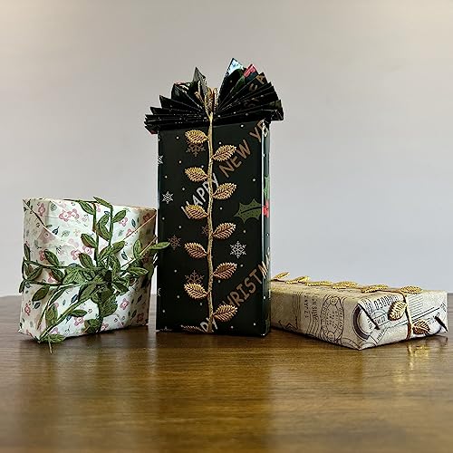 Gold Leaves Leaf Ribbon Trim Rope (60 Foot)
