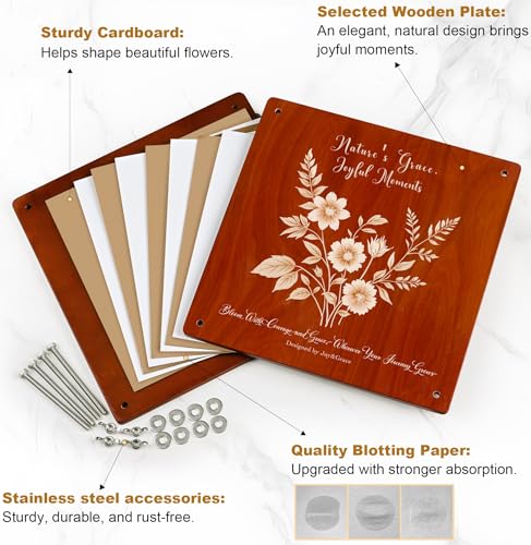 Large Flower Press Kit for Adults with Designed Cover and DIY Album