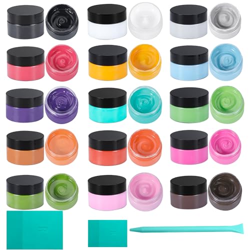 15 Color Chalk Paste Paint Set with 3 Silicone Squeegees