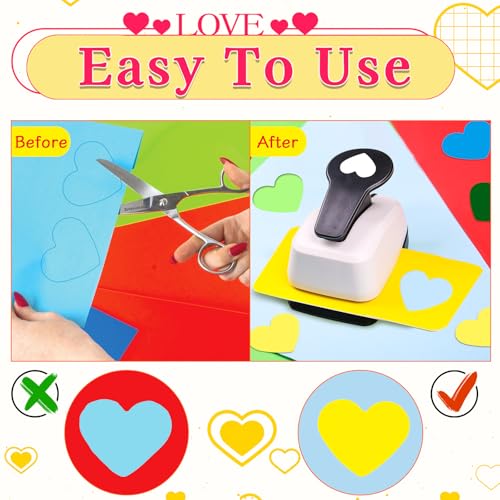 Heart Hole Punch 1 inch Heart Punch for Crafts Hearts Shaped Hole Puncher for Crafts Hearts Shape Paper Punch Craft Punches for Scrapbooking