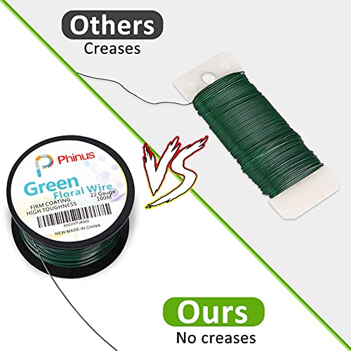 Floral Wire 110 Yards 22 Gauge Green Florist Wires (330 Foot)