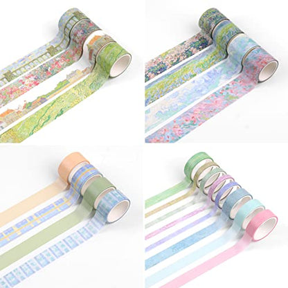Floral Green Washi Tape Set (20 Count)