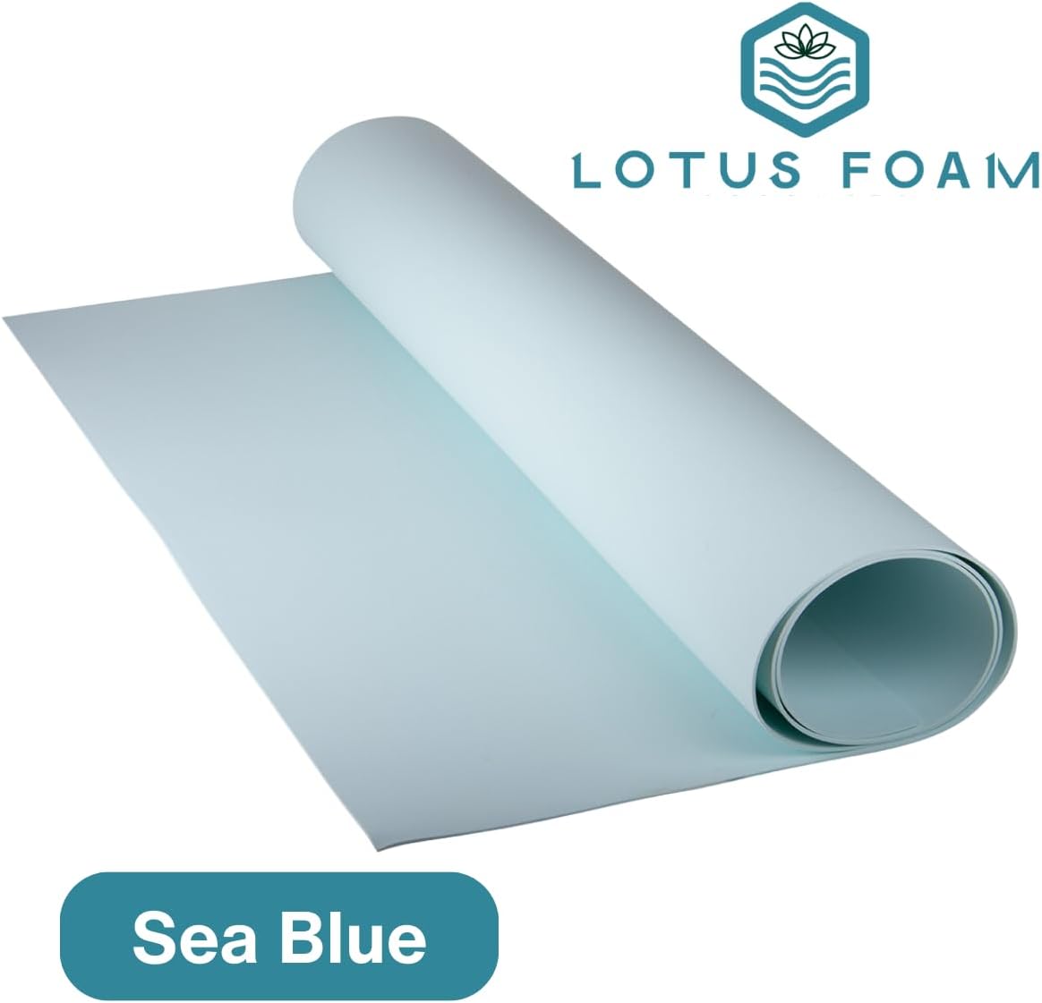 LotusFoam Large 3mm EVA Foam Sheet - 44"x 85" High Density Foam 130 kg/m3 for Cosplay, Costumes, Crafts, Flooring, Outdoor Use - 35 Colors (Sea Blue) - Sea Blue - Crafty Corner