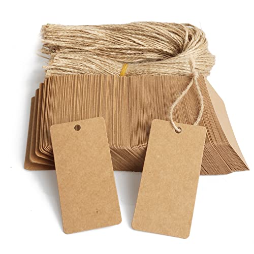 200pcs Kraft Paper Gift Tags with String