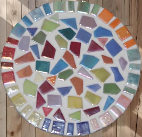 Irregular Glass Mosaic Tiles Bulk 500g Glossy and Iridescent Mosaic Glass Tiles for DIY Projects and Arts and Crafts Solid Colors and Mixes (263 Count)