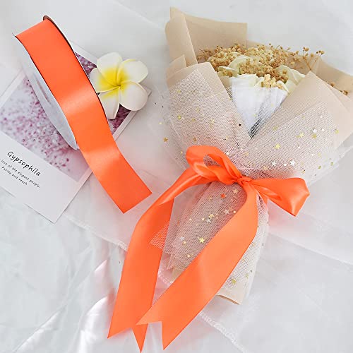 100 Yard Orange Satin Ribbon 1 (300 Foot)