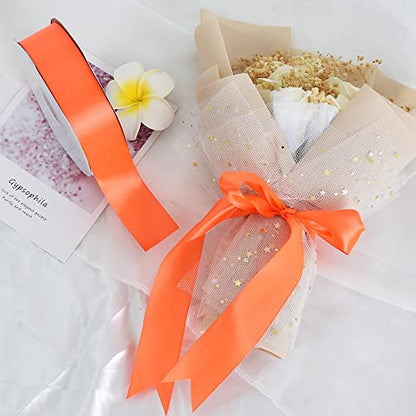 100 Yard Orange Satin Ribbon 1 (300 Foot)