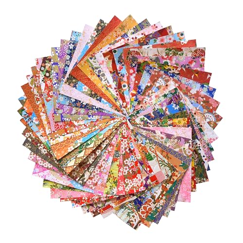 50 Origami Paper Yuzen Washi Paper Different Patterns Japanese Print 6x6 inches for Wedding Decor Japanese Designs (50 count)