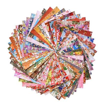 50 Origami Paper Yuzen Washi Paper Different Patterns Japanese Print 6x6 inches for Wedding Decor Japanese Designs (50 count)