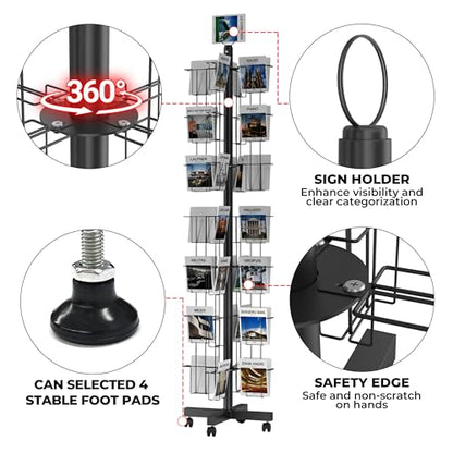 56 Pockets Countertop Rotating Greeting Card Rack