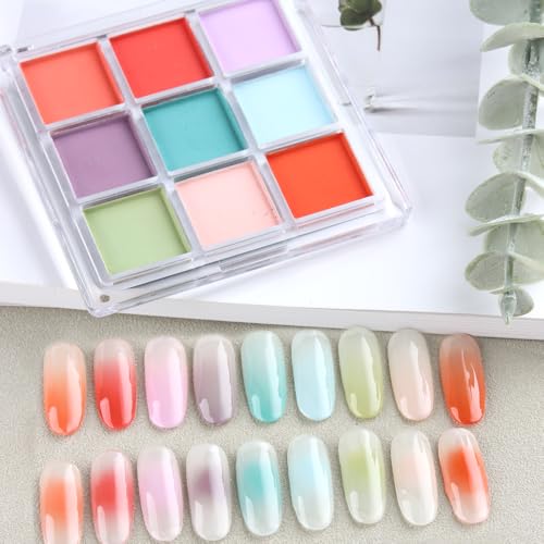 18 Colors Neon Phosphor Solid Pigment Powder Set for Ombre Nails (4.49 Ounce)